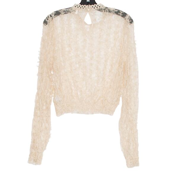 NWT Top Lace Sheer Cottage Romantic Coquette Prairie Feminine Ethereal Small - Picture 2 of 7